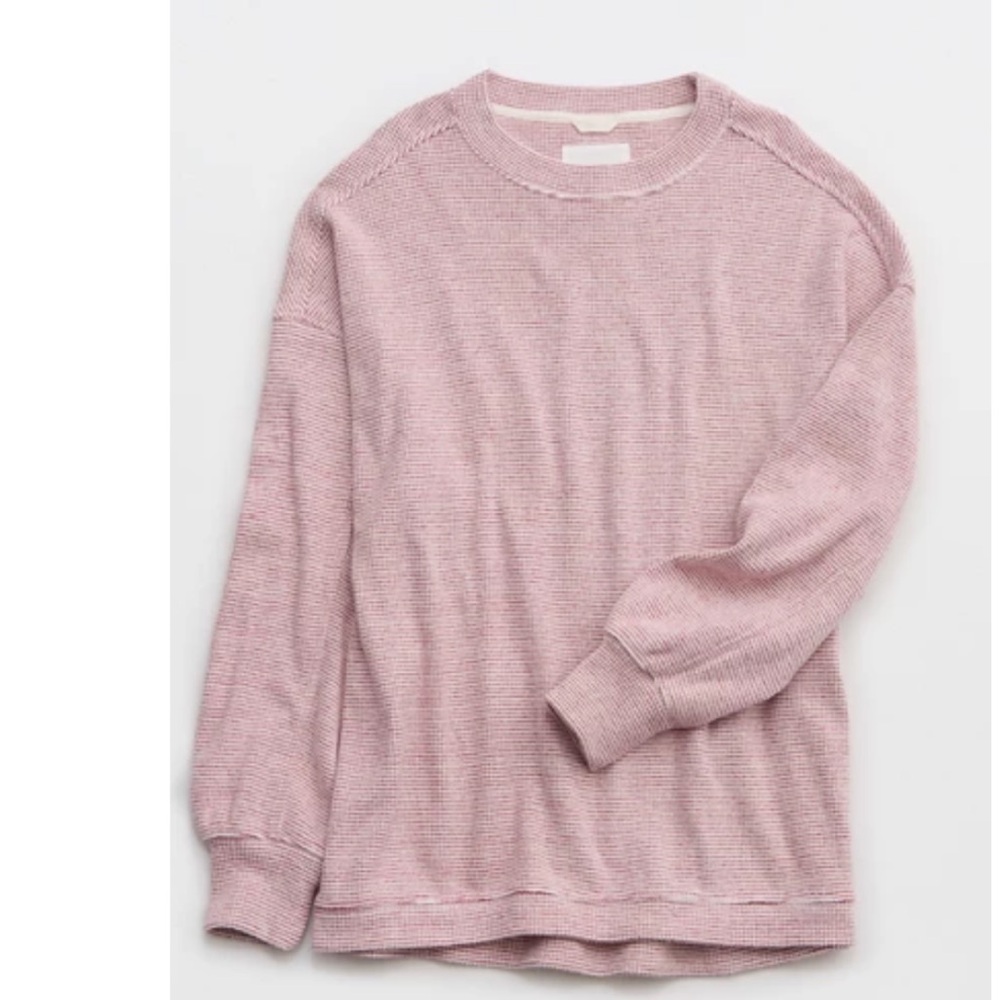 Aerie Light Pink Ribbed Sweatshirt
